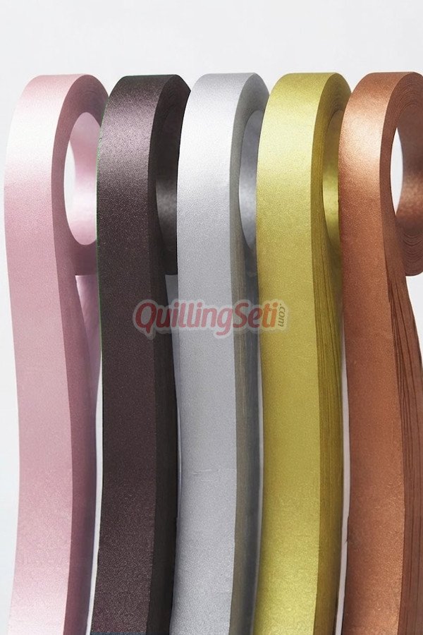 5 mm 5 renk sedef serisi renkli quilling kağıdı - 250'li sedefli karışık, hsk-000-5mm, 10 mm (1cm) sedefli quilling kağıtları