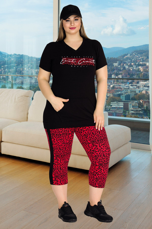 lady 10546 büyük beden kapri pijama takımı - battal pijama takımları, ladybttlkpr10546, lady pijama takımı, Lady