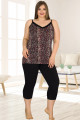 lady 10560 büyük beden kapri pijama takımı - battal pijama takımları, ladybttlkpr10560, lady pijama takımı, Lady