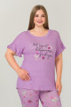 lila renk ve çiçek desenli lady 10643 büyük beden kapri pijama takımı, eli̇t0010643-2xl, lady pijama takımı, Lady