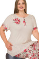 krem renk ve çiçek desenli lady 10648 büyük beden kapri pijama takımı, eli̇t0010648-2xl, lady pijama takımı, ELİT0010648-2XL