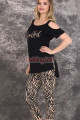 siyah renk ve zebra desenli 12021 kadın kaprili lady pijama takımı, 8509990024246, lady pijama takımı, Lady