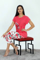 fuşya renk ve çiçek desenli 12027 kadın kaprili lady pijama takımı, eli̇t0012027-m, lady pijama takımı, Lady