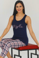 lacivert renk ve ekose desenli 12030 kadın kaprili lady pijama takımı, eli̇t0012030-m, lady pijama takımı, ELİT0012030-M