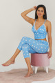 mavi renk ve puantiye desenli 12033 kadın kaprili lady pijama takımı, eli̇t0012033-m, lady pijama takımı, Lady