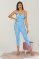 mavi renk ve puantiye desenli 12033 kadın kaprili lady pijama takımı, eli̇t0012033-m, lady pijama takımı, Lady
