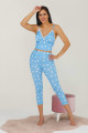 mavi renk ve puantiye desenli 12033 kadın kaprili lady pijama takımı, eli̇t0012033-m, lady pijama takımı, ELİT0012033-M