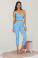 mavi renk ve puantiye desenli 12033 kadın kaprili lady pijama takımı, eli̇t0012033-m, lady pijama takımı, ELİT0012033-M