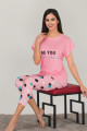 pembe renk ve puantiye desenli 12042 kadın kaprili lady pijama takımı, eli̇t0012042-m, lady pijama takımı, ELİT0012042-M