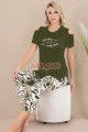 haki renk ve desenli pamuklu kadınların tercihi lady 12070 kapri ve taytlı lady pijama takımı, 8509990027964, lady pijama takımı, Lady