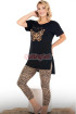Siyah Renk ve Leopar Desenli 12073 Kadın Kaprili Lady Pijama Takımı