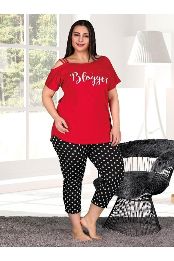 lady 10505 büyük beden kahve renk ve desenli kapri pijama takımı, ladybttlkpr10507, lady pijama takımı, Lady