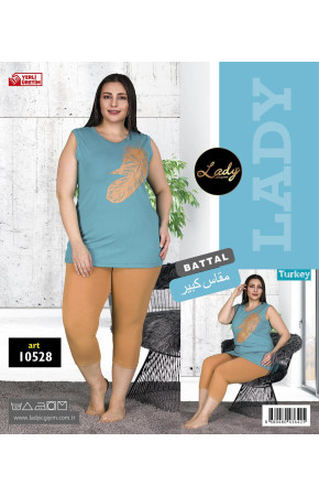 Lady 10527 Büyük Beden Kapri Pijama Takımı