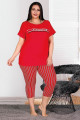 lady 10538 büyük beden kapri pijama takımı - battal pijama takımları, ladybttlkpr10538, lady pijama takımı, Lady