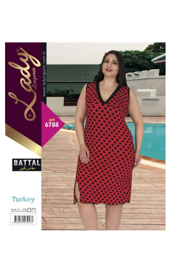 lady 6787 battal boy büyük beden tunik gecelik 2xl - 3xl - 4xl, lady-6788, lady pijama takımı, Lady