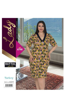 Lady 6789 Battal Boy Büyük Beden Tunik Gecelik 2XL - 3XL - 4XL