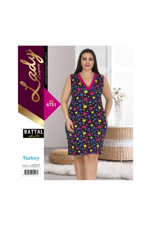 lady art 6662 battal büyük beden tunik gecelik  2xl - 3xl - 4xl, lady-6751, lady pijama takımı, Lady