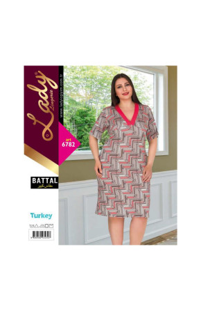 Lady Pijama Battal Büyük Beden Tunik Gecelik ART 6780 2XL - 3XL - 4XL