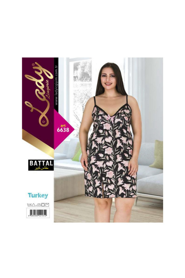 lady art 6635 battal büyük beden tunik gecelik  2xl - 3xl - 4xl, lady-6638, lady pijama takımı, Lady