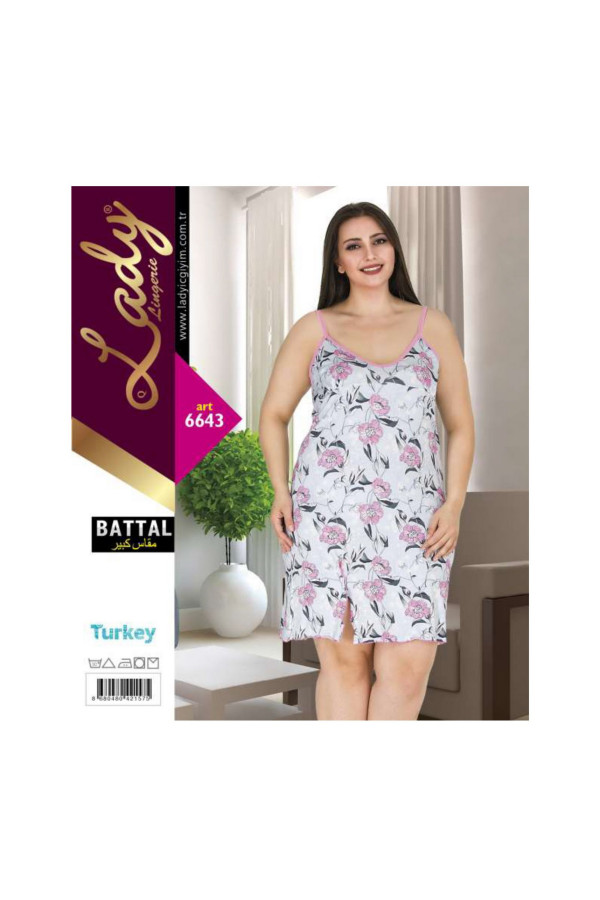 lady art 6638 battal büyük beden tunik gecelik  2xl - 3xl - 4xl, lady-6643, lady pijama takımı, Lady