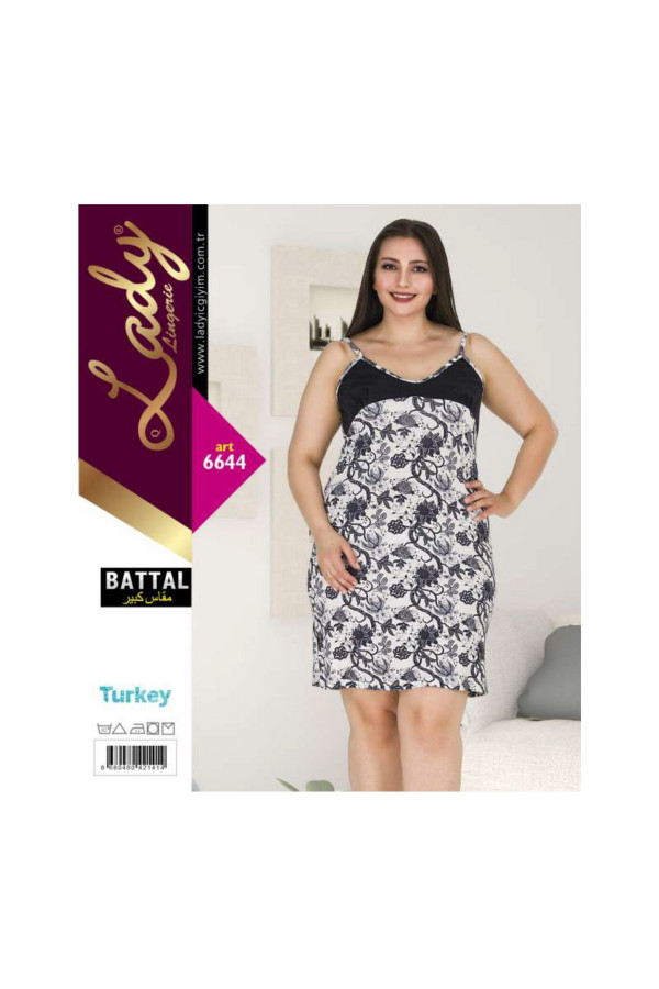 lady art 6643 battal büyük beden tunik gecelik  2xl - 3xl - 4xl, lady-6644, lady pijama takımı, Lady