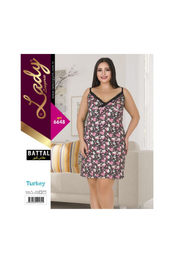 lady pijama battal büyük beden tunik gecelik art 6646 2xl - 3xl - 4xl, lady-6648, lady pijama takımı, Lady