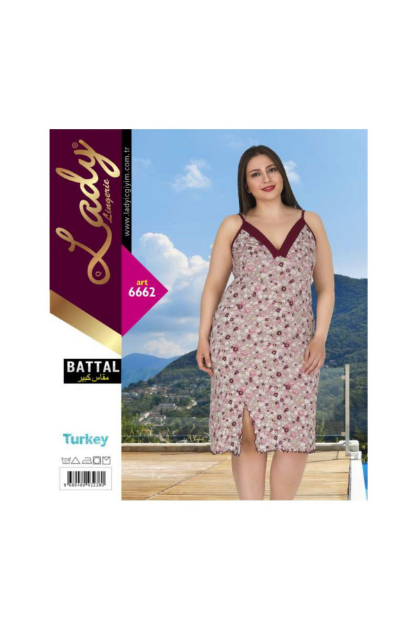 lady art 6661 battal büyük beden tunik gecelik  2xl - 3xl - 4xl, lady-6662, lady pijama takımı, Lady