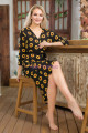 kadın siyah renk ve çiçek desenli lady 7000 elbise, gecelik, 8509990007874, lady pijama takımı, Lady