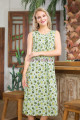 kadın yeşil renk ve mango desenli lady 7001 elbise, gecelik, 8509990007898, lady pijama takımı, Lady
