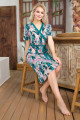 kadın yeşil- beyaz renk ve çiçek desenli lady 7003 elbise, gecelik, 8509990007911, lady pijama takımı, Lady