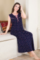 lacivert renk ve desenli lady 7028 elbise, gecelik, 8509990007997, lady pijama takımı, Lady