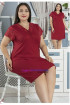 Jenika 42593 Bordo Renk Büyük Beden Tunik - Battal Boy Gecelik