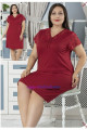 jenika 42593 bordo renk büyük beden tunik - battal boy gecelik, jenika-42593, büyük beden battal tunik - gecelik, Jenika