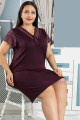 battal boy tunik  - jenika 42601 mürdüm renk büyük beden gecelik, jenika42601, büyük beden battal tunik - gecelik, Jenika