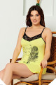 sarı renkli ve baskılı pamuk askılı yaka kadın tunik -essnwg-1007, snwgrls-1007, tunik, Snowgirls