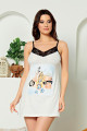 beyaz renkli ve desenli pamuk i̇nce askılı yaka kadın tunik -essnwg-1005, snwgrls-1005, tunik, Snowgirls