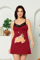 bordo renkli ve desenli pamuk i̇nce askılı yaka kadın tunik -essnwg-1006, snwgrls-1006, tunik, Snowgirls