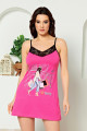 pembe renkli ve desenli pamuk i̇nce askılı yaka kadın tunik -essnwg-1008, snwgrls-1008, tunik, Snowgirls