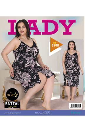 Lady 8508 Battal Büyük Beden Tunik Gecelik -  2XL - 3XL - 4XL Bedenler