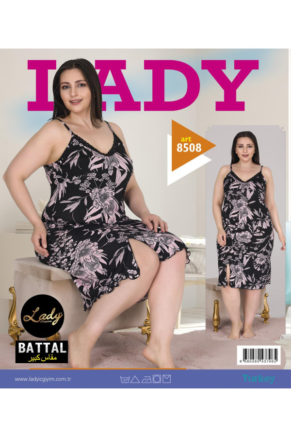 lady 8508 battal büyük beden tunik gecelik -  2xl - 3xl - 4xl bedenler, lady-8509, lady pijama takımı, Lady