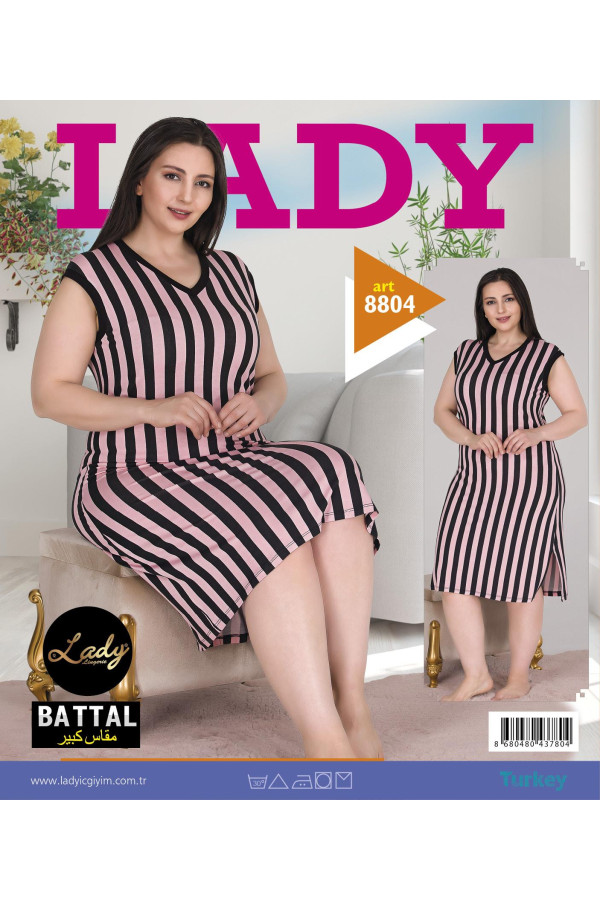 lady 8801 battal büyük beden tunik gecelik -  2xl - 3xl - 4xl bedenler, lady-8804, lady pijama takımı, Lady