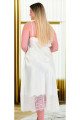 beyaz renkli ve dantel detaylı lady 16121, büyük beden uzun saten gecelik elbise, qs-lady-16121-2xl, lady pijama takımı, Lady