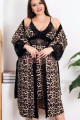 siyah renk leopar desenli lady 19204 kadın büyük beden sabahlıklı gecelik takım, 8509990026547, lady pijama takımı, Lady