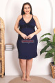 lacivert renkli ve dantel detaylı lady 19213 kadın büyük beden sabahlıklı gecelik takım, 8509990014773, lady pijama takımı, Lady