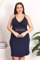 lacivert renkli ve dantel detaylı lady 19213 kadın büyük beden sabahlıklı gecelik takım, 8509990014773, lady pijama takımı, Lady