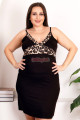 siyah renk leopar desenli lady 19219 kadın büyük beden sabahlıklı gecelik takım, 8509990006228, lady pijama takımı, Lady