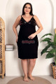 siyah renk kımrızı çiçek desenli lady 19225 kadın büyük beden sabahlıklı gecelik takım, 8509990006259, lady pijama takımı, Lady
