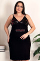 siyah renk kımrızı çiçek desenli lady 19225 kadın büyük beden sabahlıklı gecelik takım, 8509990006259, lady pijama takımı, Lady