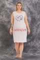 lacivert - beyaz renkli ve desenli lady 19233 kadın büyük beden sabahlıklı gecelik takım, 8509990026691, lady pijama takımı, Lady