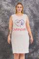 lacivert - beyaz renkli ve desenli lady 19233 kadın büyük beden sabahlıklı gecelik takım, 8509990026691, lady pijama takımı, Lady